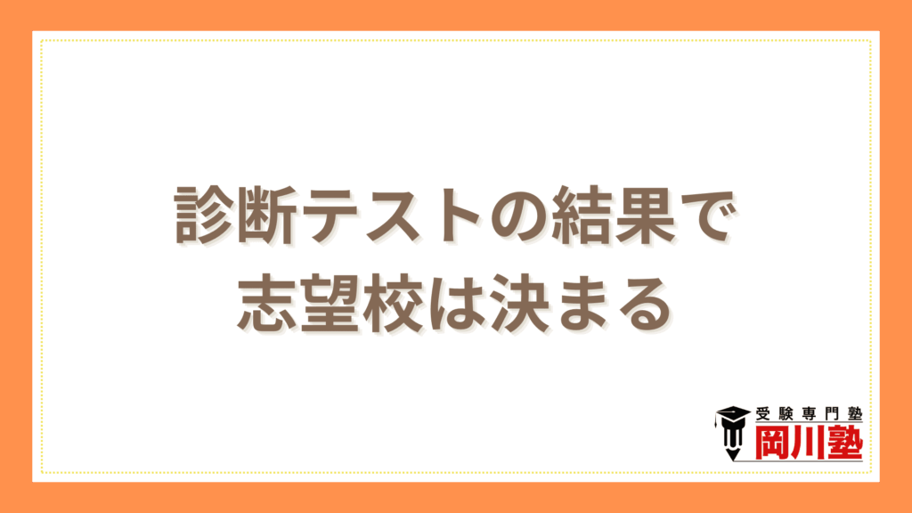 診断テストの結果で志望校は決まる