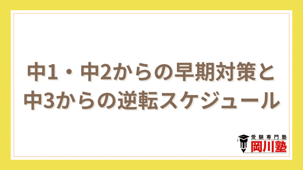 中1・中2からの早期対策と中3からの逆転スケジュール