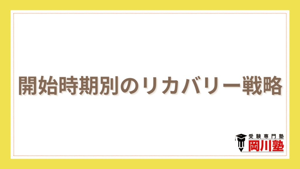 開始時期別のリカバリー戦略